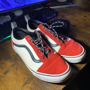 Red, white, black vans